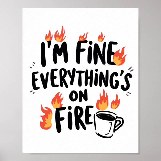 Poster Relatable Dark Humor with Flames (Frente)