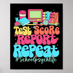 Poster Relatório de Nota de Teste Repetir de Volta às Aul