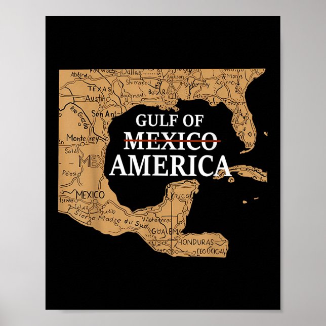 Poster Relatório Do Mapa Do Golfo Dos Estados Unidos Da A (Frente)