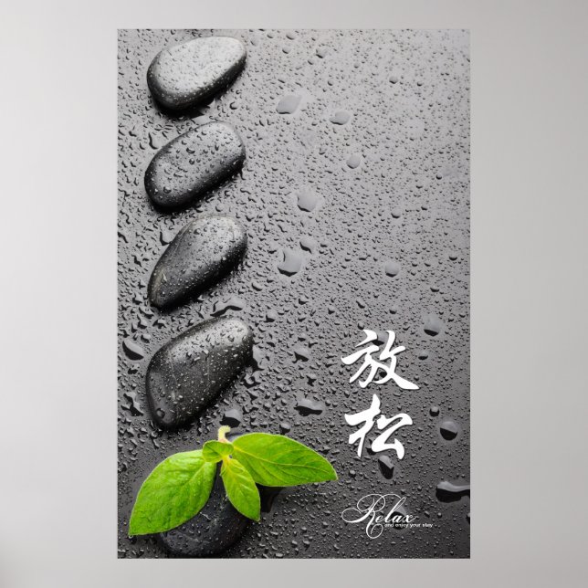 Poster Relax and Enjoy your stay with ChineseCalligrphy (Frente)