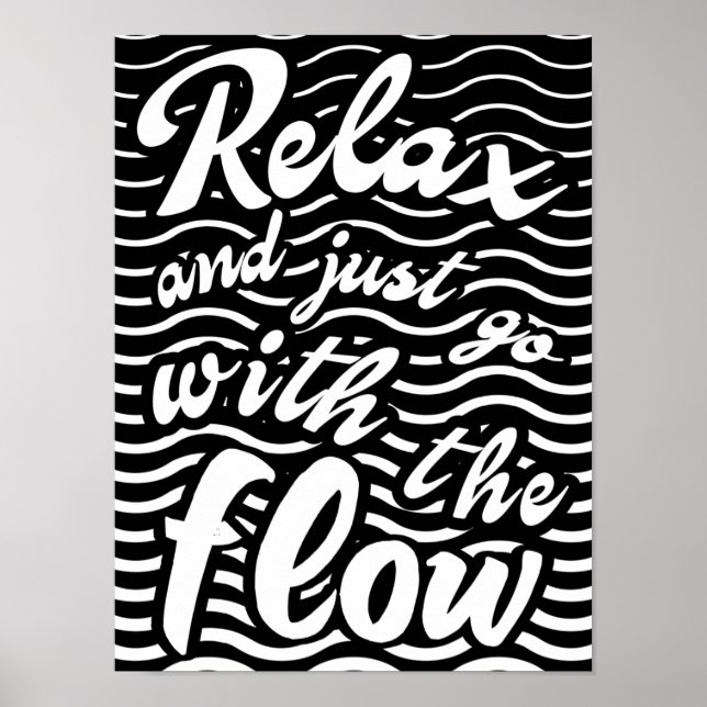 Poster Relax and just go with the flow, waves version (Frente)
