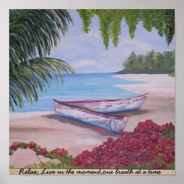 Pôster Relax, Live in the moment,one breath at ... (Frente)