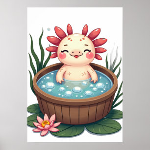 Poster Relaxamento na Banheira de Axolote - Vibrações Rel