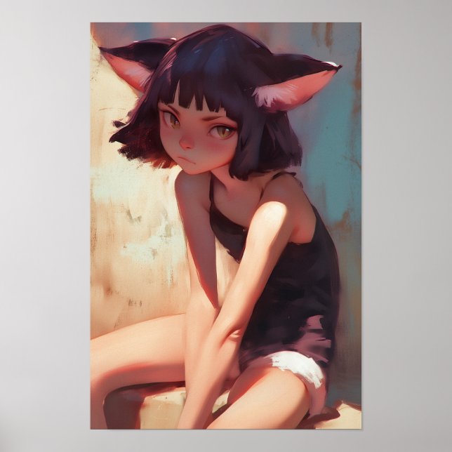 Poster Relaxando Anthro Cat (Frente)