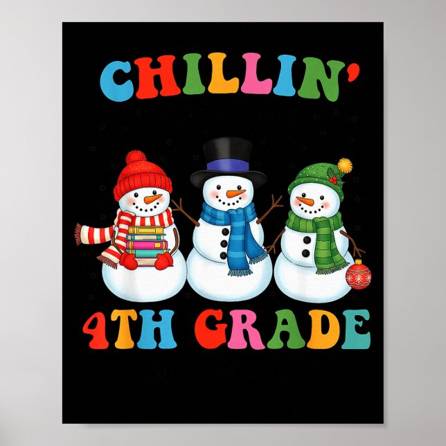 Poster Relaxando Com Meus Amigos da 4ª Série no Natal (Frente)