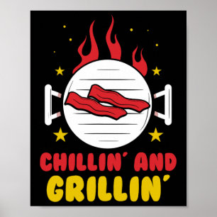 Poster Relaxando E Grelhando Grelhar Churrasco Churrasque