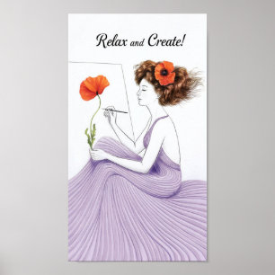 Poster Relaxe e Crie - Um uso em Lavanda