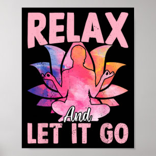 Poster Relaxe E Deixe Ir - Ditos Engraçados de Yoga