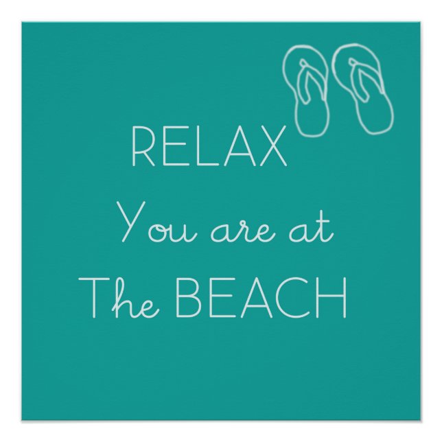 Pôster Relaxe na praia Poster Aqua e White (Frente)