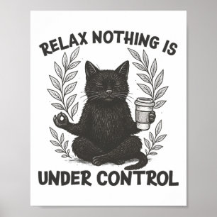 Poster Relaxe Nada Está Sob Controle Gato Engraçado Sarcá