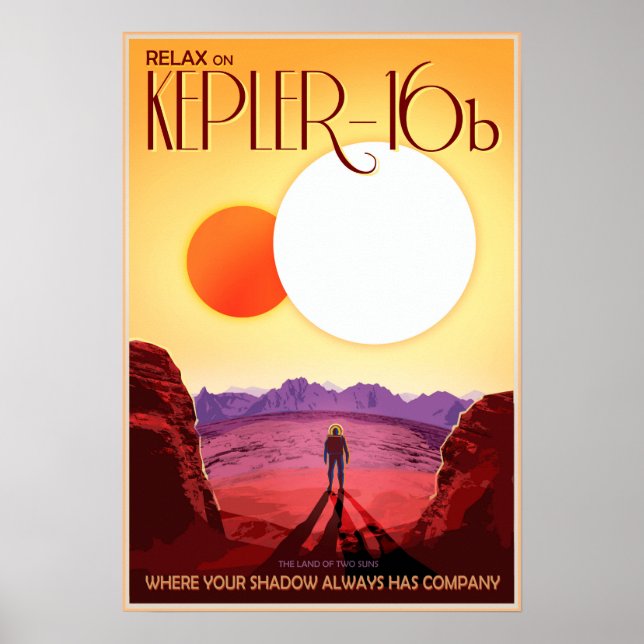 Poster Relaxe no KEPLER-16b Dois sóis do Viagem do espaço (Frente)