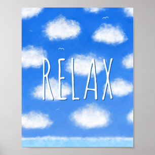 Poster Relaxe - Nuvens do Céu Azul Capturas Inspiraciona