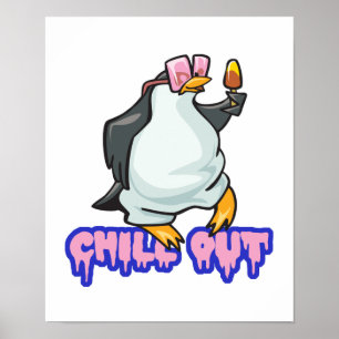 Poster relaxe o pinguim