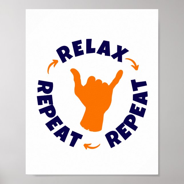 Poster Relaxe. Repita. Repita. (Frente)