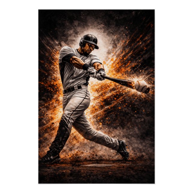 Pôster Relentless Impact – Baseball Power Swing Poster (Frente)