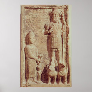 Pôster Relief depicting Aphlad, god of village of