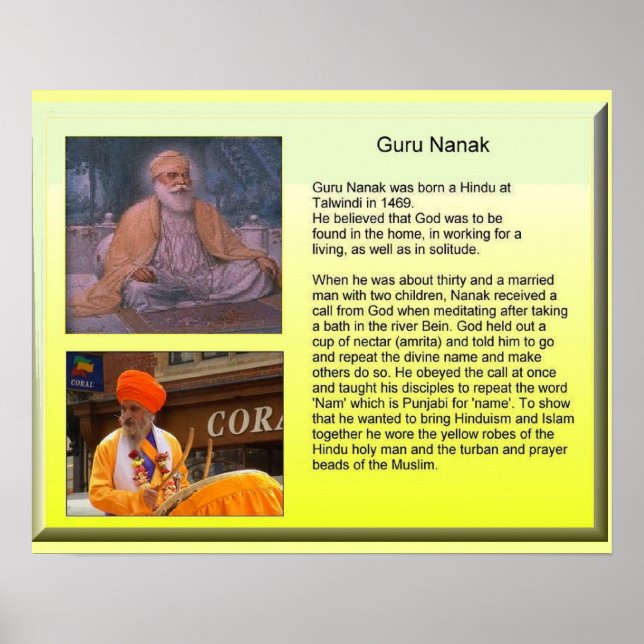 Pôster Religião, Guru Nanak (Frente)