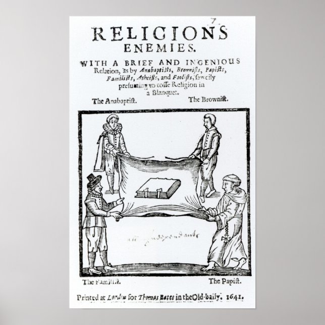 Pôster Religiões inimigos, 1641 (Frente)