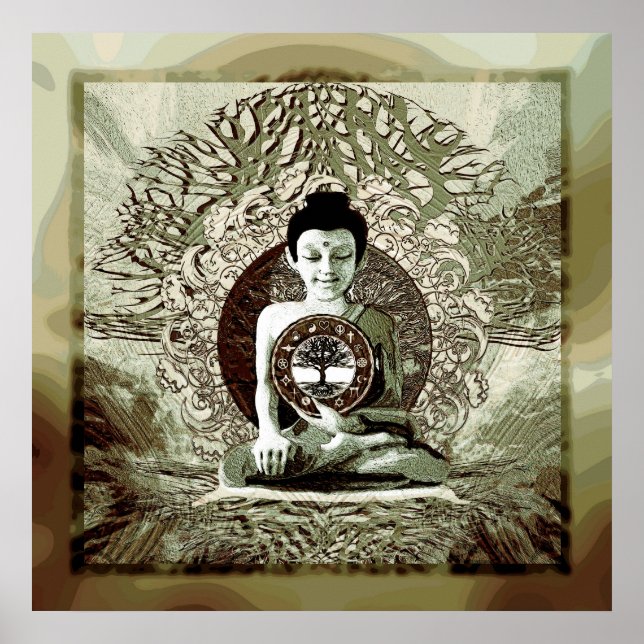 Poster Religiões Mundiais de Meditação da Paz (Frente)