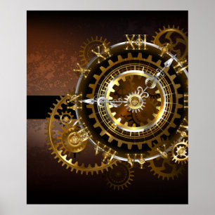 Poster Relógio a vapor com engrenagens antigas