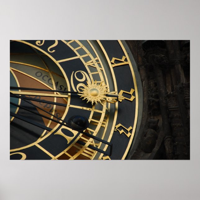 Pôster Relógio Astronômico em Praga, República Tcheca (Frente)