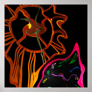 Pôster relógio de deformação