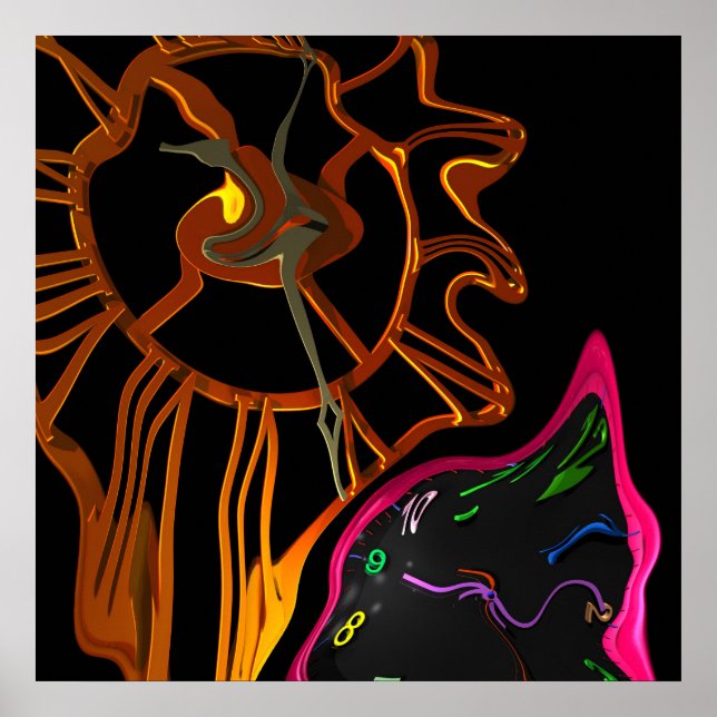 Pôster relógio de deformação (Frente)