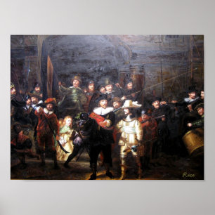 Pôster Relógio de noite - Rembrandt