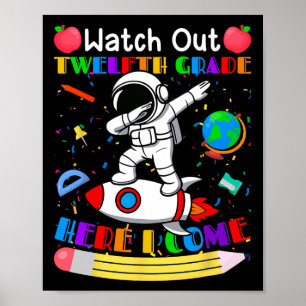 Poster Relógio Engraçado Cuidado Sênior Aqui Vou Eu Astro