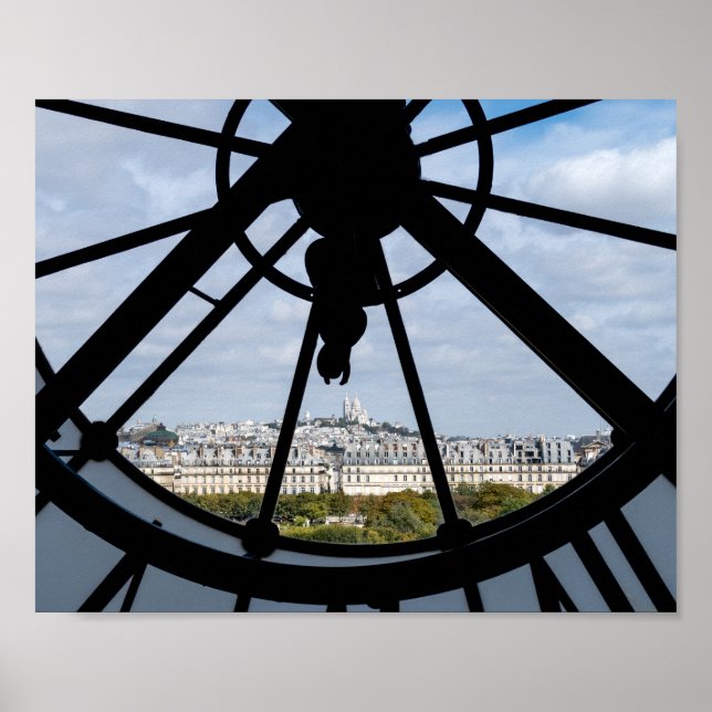 Poster Relógio gigante de vidro no Musée d'Orsay - Paris (Frente)