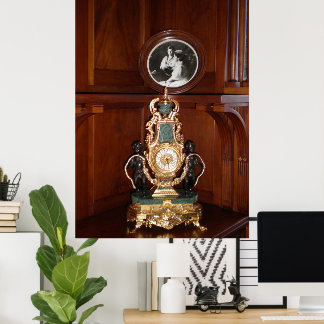 Poster Relógio luxuoso na sala real do palácio Livadia