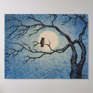 Poster Relógio noturno da Coruja