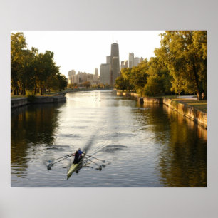Pôster Remadores no lago do Lincoln Park, Chicago, Illino
