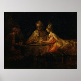 Poster Rembrandt - Ahasuerus Haman e Esther