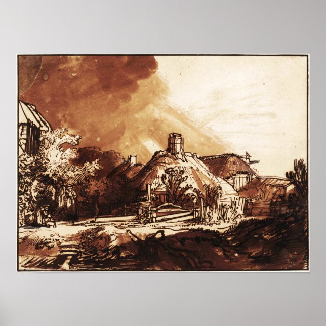 Poster Rembrandt - Algodão Sob Stormy Sky 1635 (Frente)