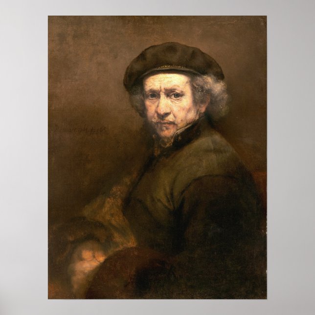 Poster Rembrandt: Autoretrato Beret & Turned Collar (Frente)