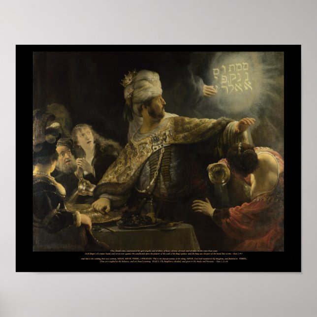 Pôster Rembrandt-Belshazzar - Reprodução de Canvas Giant (Frente)