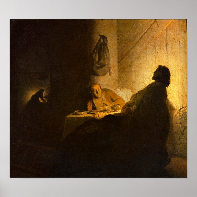 Pôster Rembrandt - Christus em Emaús (Frente)