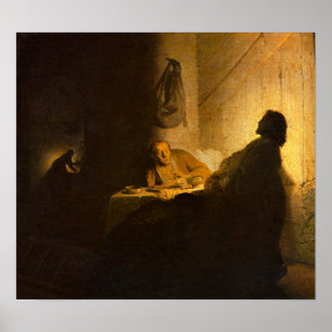 Pôster Rembrandt - Christus em Emmaus