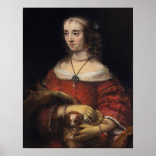 Poster Rembrandt - Dama com Lapdog