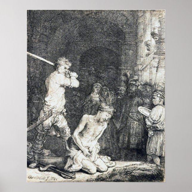 Poster Rembrandt - Decapitação De John Baptist 1640 (Frente)