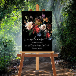 Poster Rembrandt floral, escuro e nojento Boas-vindas