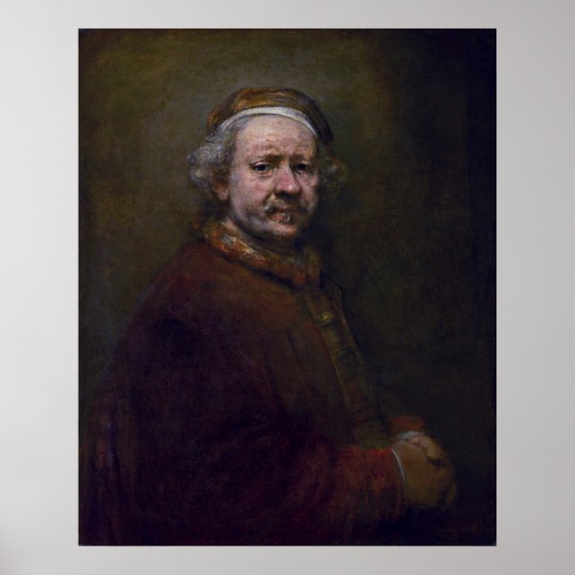 Poster Rembrandt Harmenszoon van Rijn - Autorretrato (Frente)