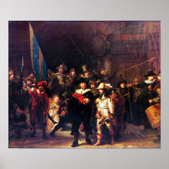 Poster Rembrandt Harmenszoon van Rijn - Night Watch (Frente)