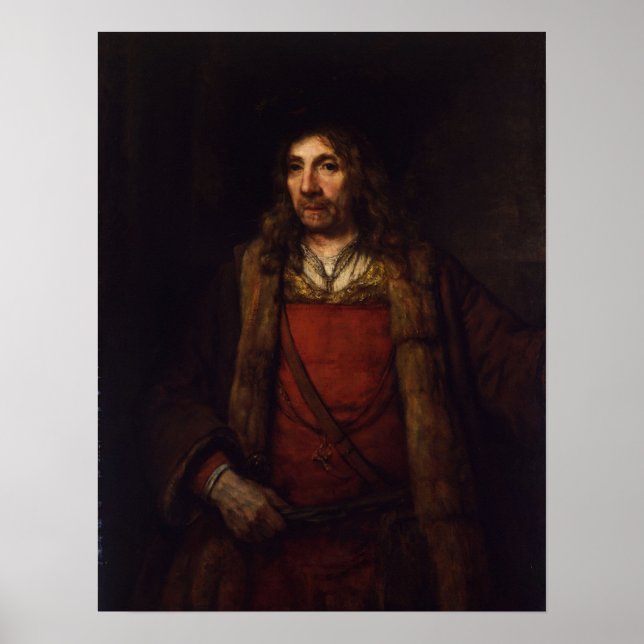 Poster Rembrandt - Homem Com Casaco De Peles (Frente)