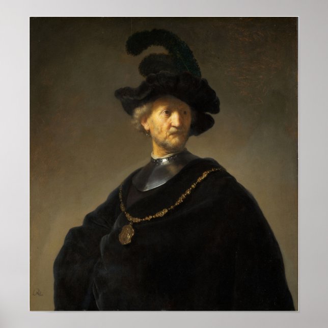 Poster Rembrandt - Homem Velho com Cadeia Dourada (Frente)