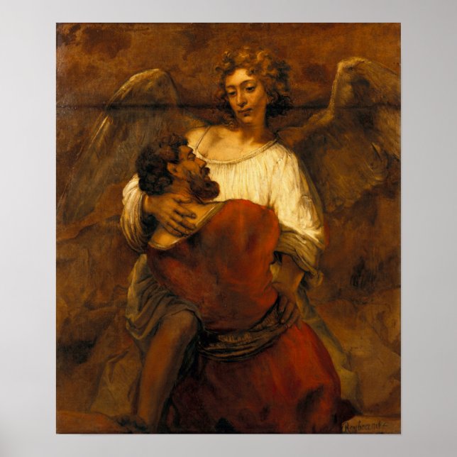 Poster Rembrandt - Jacó Lutando Com Anjo (Frente)