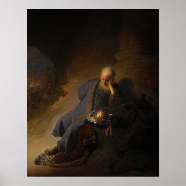 Poster Rembrandt - Jeremiah Mourning Destruição De Jerus (Frente)