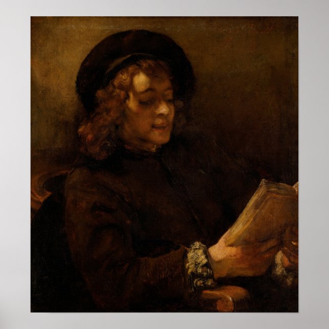 Poster Rembrandt - Leitura do Filho do Artista Titus (Frente)