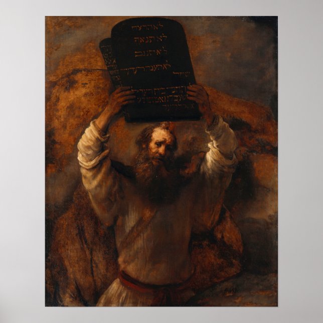 Poster Rembrandt - Moisés Com Dez Mandamentos (Frente)